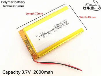 Liter energie batérie 5 ks/veľa Polymér 2000mah 3,7 V 504070 smart home Li-ion batéria pre dvr GPS, mp3, mp4