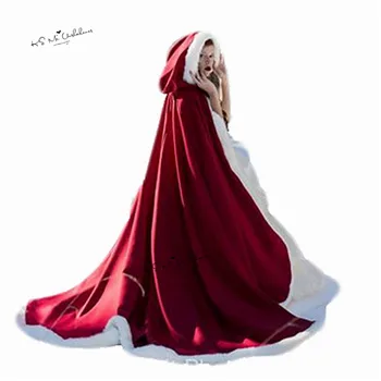 Little Red Riding Hood Cosplay Umelú Kožušinu Plášť Dlhé Svadobné Zábaly Bunda Zime Teplé Kabáty Plášte Vianočné Zábaly Peleríny Strany Kabát