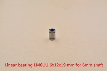 LM6UU 6mmx12mmx19mm 6 mm lineárne guľkové ložisko puzdro pre 6 mm rod koleso hriadeľ 1pcs