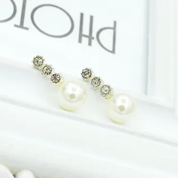 LNRRABC Hot 1 Pár Žien Lady Dievča, Nové Veľkoobchodné Crystal Kamienkami Pearl Stud Náušnice Šperky Darček