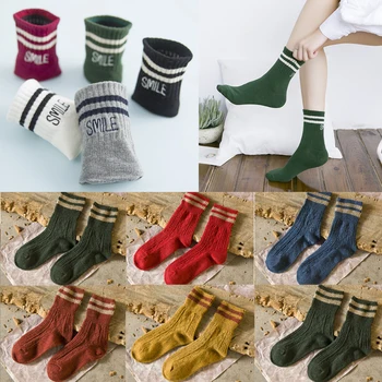 LNRRABC Jeseň Zimné Ponožky Cashmere Vlna Hrubé Teplé Pruhovaný Dizajn, Jednoduché Bežné Ženy Ponožky Žena Ponožky, pančuchový tovar