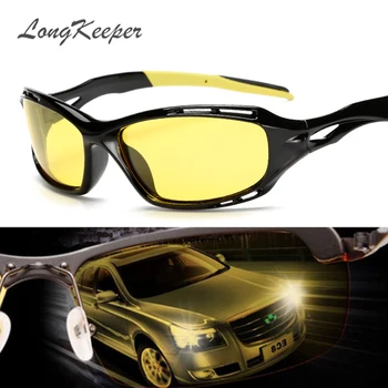 LongKeeper Hot Predaj Nočné Jazdy okuliare Proti Oslneniu Okuliare Pre Bezpečnosť Jazdy slnečné Okuliare Žlté Šošovky Nočné Videnie 1004