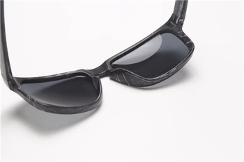 LongKeeper Klasické Pánske Póry Dreva Odrážajúce Slnečné Okuliare Slnečné Okuliare Mužov Vintage Námestie Okuliare Nity Povlak Okuliare