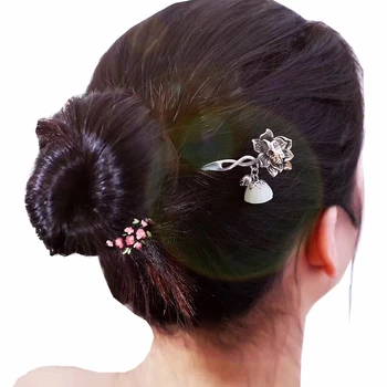 Lotus Thai Strieborné Vlasy Stick Vintage Visieť Striebro Čínsky Vlásenky Kvet Vlasy Vidlica Vlasy, Šperky, Doplnky do Vlasov WIGO1152