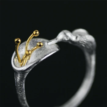 Lotus Zábava Reálne 925 Sterling Silver Prírodné Kreatívne Ručné Dizajnér Jemné Šperky Nastaviteľné Kolibrík Prstene pre Ženy Bijoux