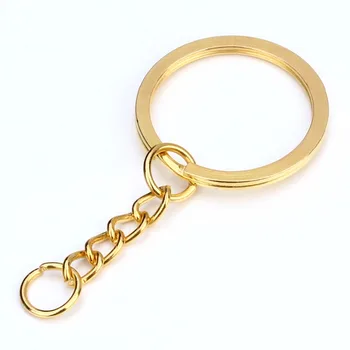 LOULEUR 20 ks/veľa Kľúč Reťazca Krúžok z Bronzu Ródium Zlatá Farba 60 mm Dlhé Kolo Split Keyrings Keychain Šperky Čo Veľkoobchod