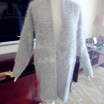 LOVELYDONKEY noriek cashmere sveter ženy dlho cashmere cardigan čistý cashmere sveter noriek kožušinový kabát doprava zadarmo M284