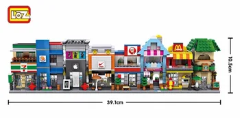 LOZ Mini Bloky Street Shop DIY Budovy Hračky Roztomilý Micro Obchod kávy Model Hračka pre Vianočný Darček Deti Hračky 1601-1608