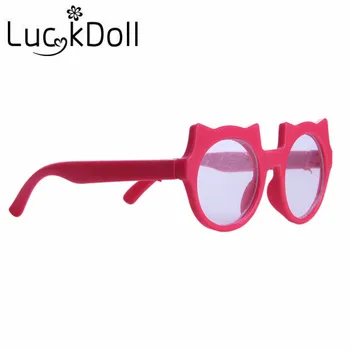 Luckdoll Farbou Mačka-tvarované Okuliare vhodné pre 43 cm Baby Born Bábiku alebo 18-palcové American Girl Bábiky, Príslušenstvo pre Bábiky