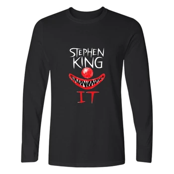 LUCKYFRIDAYF 2017 Stephen King je To Horor Film Jeseň T Košele Tlač Mužov Bavlnené Tričko Homme Unisex Longsleeve Gotický T-shirt