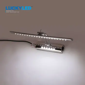 LUCKYLED 7W led zrkadlo svetlo s vypínačom na stenu kúpeľňa lampa AC110 - 220V nehrdzavejúcej ocele 40 CM vnútorné nástenné svietidlo