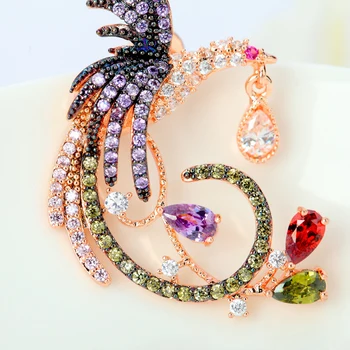 LUOTEEMI najpredávanejšie Nový Unikátny Príchodu Šperky Vysokej Kvality Jasné Multi CZ Phoenix Stud Náušnice pre Ženy, Svadobné Brincos