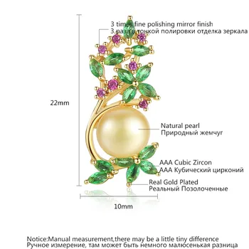 LUOTEEMI Trendy Gold-farba Prírodný Pearl Flower Stud Náušnice Pre Ženy AAA CZ Kryštálmi Výročie Strany Náušnice Šperky Brincos