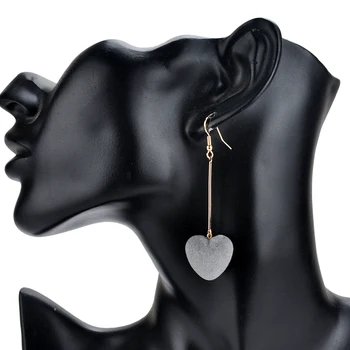Lureme kórejský Šperky Plyšový Kožušiny Lopta Drop Náušnice Jednoduché Kreatívne Srdce Velvet Náušnice pre Ženy, Dievčatá Dlho Brincos (er005410)