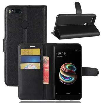 Luxusná Kožená Peňaženka Flip Book obal Pre Xiao Mi 5X / Mi A1 / Mi5X Sloty pre Karty Stojan, Držiak Telefónu Prípade Chrániť Funda Coque