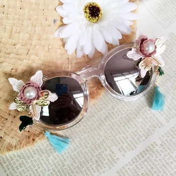 Luxusné barokové drahokamu kvet, citrónová strapec slnečné okuliare pre ženy značky žena Slnečné Okuliare crystal okuliare príslušenstvo