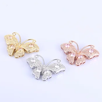 Luxusné cubic zirconia crystal drahokamu motýľ prívesky pre šperky, takže diy dlhý náhrdelník perál prívesky dekorácie