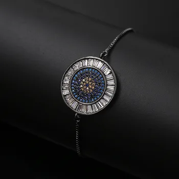 Luxusné farebné micro crystal kolo náramky pre ženy darček , ročník pulseira feminina náramok bracciali donna medené šperky