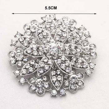 Luxusné Jasné, Crystal Veľký Kvet Brošňa Vysokej Kvality CZ Diamante Brošňa
