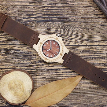 Luxusné Kožené Popruhy Drevené Hodinky kalendár pre Mužov Ručné Quartz Zápästie náramkové hodinky relogio masculino dropshipping hodinky