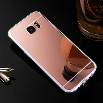Luxusné Kryt pre Samsung Galaxy S7 Okraji S7 Prípade, Zrkadlo, Hliníkový TPU Zadný Kryt Telefónu Samsung Galaxy S7 Okraji Príslušenstvo Etui