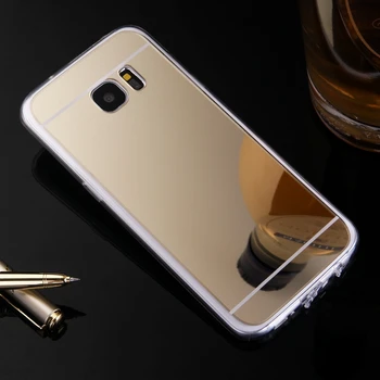 Luxusné Kryt pre Samsung Galaxy S7 Okraji S7 Prípade, Zrkadlo, Hliníkový TPU Zadný Kryt Telefónu Samsung Galaxy S7 Okraji Príslušenstvo Etui