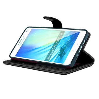 Luxusné Peňaženky PU Kožené puzdro Pre Samsung Galaxy A5 Prípade SM-A500F Dua Mobilný Telefón Shell Back Flip Cover S Držiteľom Karty
