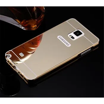 Luxusné Rose Gold Zrkadlo zadný kryt Pre Samsung poznámku 4 prípadoch Hliníkové + Akryl prípadoch pre Samsung Galaxy Note 4 N910