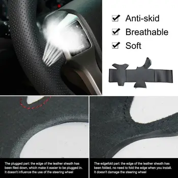 Luxusné Ručné Šitie Anti-slip Priedušná Nappa Kože Steh Auto vrkoč na Volante Kryt pre isuzu capa para volante