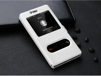 Luxusné Smart Predné Okna Kože Flip puzdro Pre Huawei Ascend P8 P9 Lite Plus G7 Česť 4 4A 4X 4C 5X 5C 7 7i Mate 7 8 v8