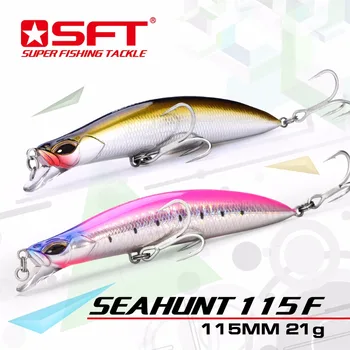 Luxusné Série Značky SFT Seahunt 115F 115mm/21g Plávajúce Minnow Lákať S Pekným Box Wobbler Rybárske Lure Pesca leurre 14 farieb