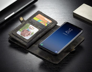 Luxusné Značky Pre Samsung Galaxy S8 S7 Prípade Pravej Kože Flip Kryt Pre Samsung Galaxy S 8 S9 Plus S 7 Okraji Magnetické Peňaženky Telefón Taška