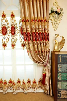 Luxusné žakárové Vyšívané blackout závesy pre obývačke francúzske Okná závesy pre Spálne Elegantné Závesy, Záclony
