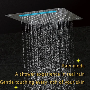 Luxusný Sprchovací Hlavu LED Stropné Námestie 400x400 SUS304 Nehrdzavejúcej Kúpeľňa Produktov Príslušenstvo Vodopád Dážď, Hmlu, Režijné Sprcha
