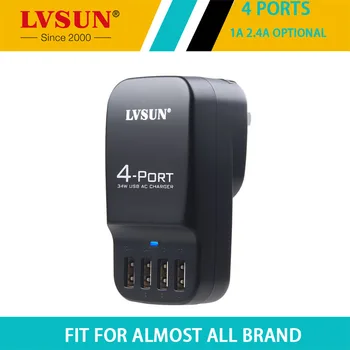 LVSUN Univerzálny 5V 2.4 4 Port 4in1 Portable Multi Port USB Rýchle Stenu Cestovné Nabíjačky AC Adaptér pre Iphone 4 4s 5 5 6 LS-4U