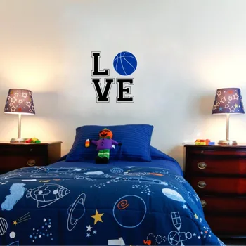 Láska Basketbal Samolepky na Stenu Šport Vinyl Stenu pre Deti Izba Domova Spálne Dekorácie