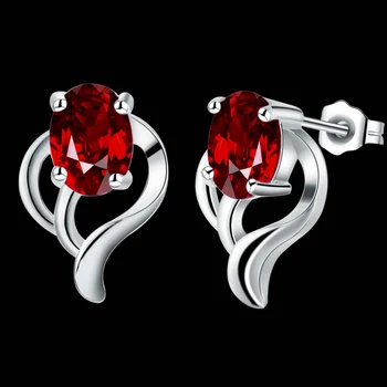 Láska srdce červené zirkón vysokej kvality doprava zadarmo Strieborné Náušnice pre ženy módne šperky náušnice /VZRRHMGE VBXLSGMN
