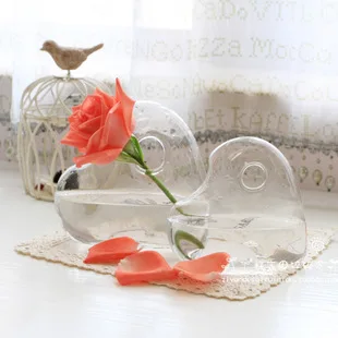 Láska Svadobné Dekorácie Borosilikátového Skla v tvare Srdca Kvetinové Vázy Party Dekorácie Transparentné Váza Domov Hydroponické Dekor