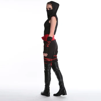 M XL Nová Ninja Cosplay Maska Čierna s Kapucňou Kostým Assassin Hra Cosplay Halloween Kostýmy Ženy Dospelých Sexy Anime Ninja Kostým