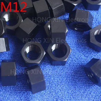 M12 1 ks čierny nylon hex orech 12mm plastové orechy Stretnúť RoSH normy Šesťhranné PC Elektronické príslušenstvo, Nástroje atď vysokej kvality