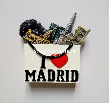 Madrid Španielsko Vynikajúca 3D Živice Magnety na Chladničku Svete cestovného Ruchu, Suveníry, Chladnička Magnetické Nálepky Domáce Dekorácie