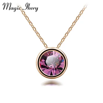 Magic Ikery Rose Gold Color Crystal Kolo Náhrdelníky & Prívesky, Šperky Pre Ženy módne náhrdelníky pre ženy 2016 MKL1126