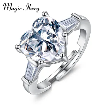 Magic Ikery Temperament v Tvare Srdca Otvorenie Zirkón Prsteň snubný Prsteň Pre Ženy, Mužov Módne Šperky MMR123