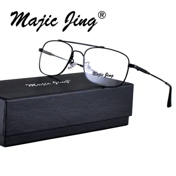 Magic Jing 8909 plný rim mužov štýl pamäť kovové RX optické rámy krátkozrakosť okuliare dioptrické okuliare predpis okuliarov