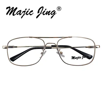 Magic Jing 8909 plný rim mužov štýl pamäť kovové RX optické rámy krátkozrakosť okuliare dioptrické okuliare predpis okuliarov