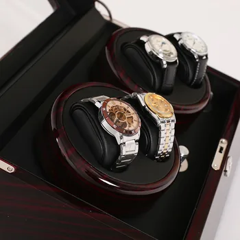 Mahagón kožené hodinky, príslušenstvo box pre automatické watch winder prípade zámok rotátor skladovanie pohyb ratator boxy navíjačky