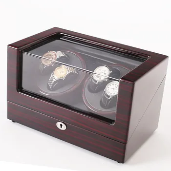 Mahagón kožené hodinky, príslušenstvo box pre automatické watch winder prípade zámok rotátor skladovanie pohyb ratator boxy navíjačky