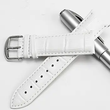 MAIKES Kvalitné Originálne Kožené Hodinky Remienok Biela Červená 12mm-22 mm Sledovať pásmo Pre Casio Hodinky Náramok Ženy Watchbands