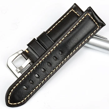 MAIKES sledovať príslušenstvo black 22 mm 24 mm 26 mm watchband krava kožené hodinky popruhu pásu hodinky, náramok pre značku hodiniek band