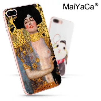 MaiYaCa Gustav Klimt Mäkké Priehľadný Kryt puzdro pre iPhone X 8 7 6 6 Plus 5 5S SE 4S